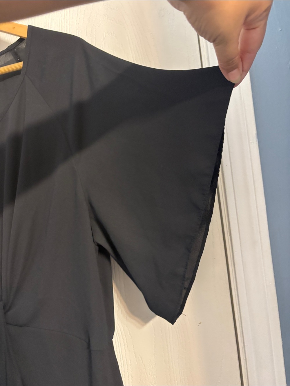 BOLD elements Black Front-Tie Flutter Sleeve Blouse - Picture 5 of 8